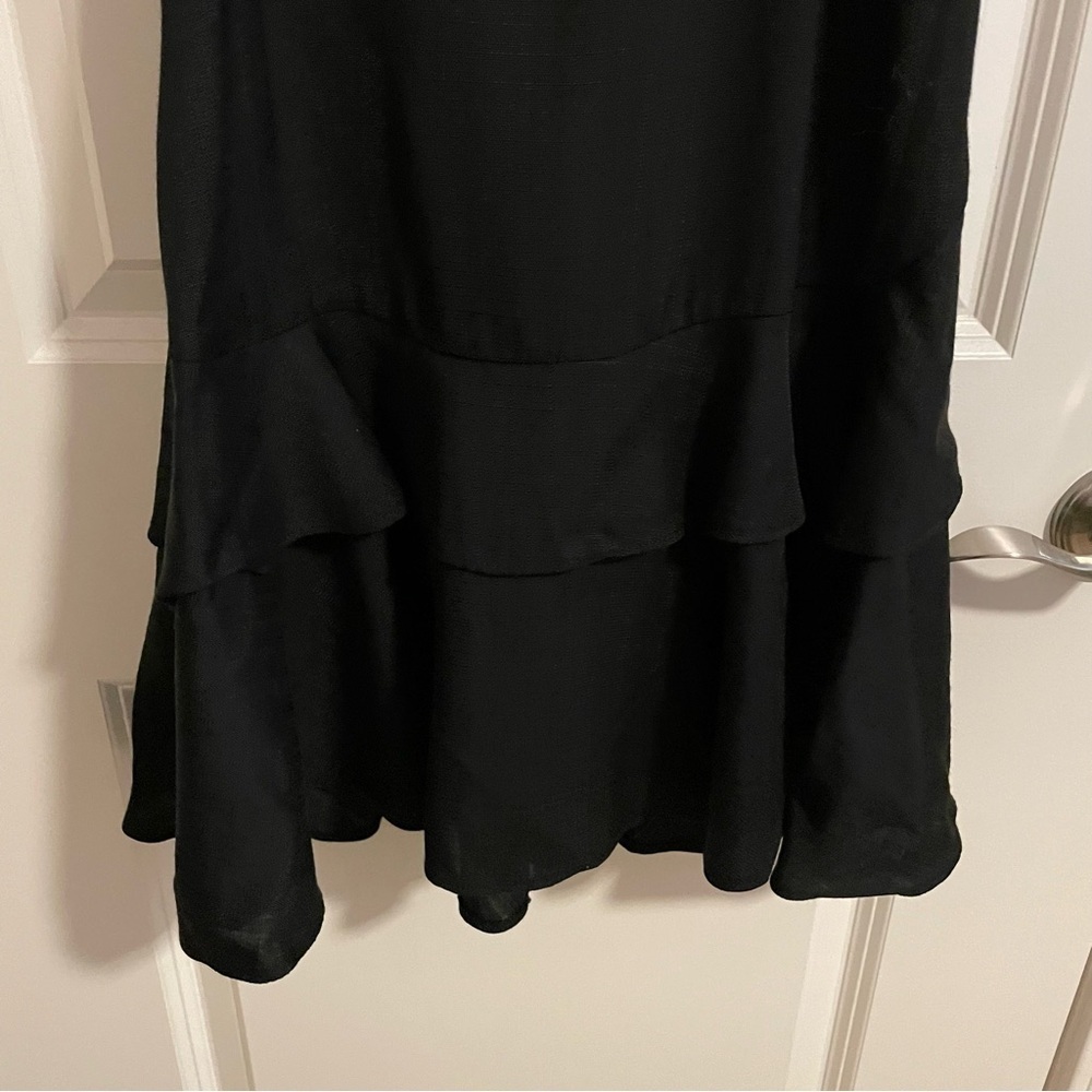 SANDRO Gisele Ruffle Mini Dress Black Size 6 European 38 - Picture 8 of 13